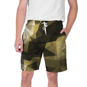Мужские шорты 3D с принтом Camo - Black & Yellow (Чёрно-жёлтый камуфляж) в городе Новоалтайск,  полиэстер 100% | прямой крой, два кармана без застежек по бокам. Мягкая трикотажная резинка на поясе, внутри которой широкие завязки. Длина чуть выше колен | 0x000000123 | camo | камуфляж