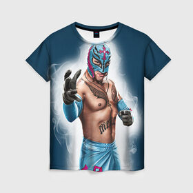 Женская футболка 3D с принтом Рей Мистерио в городе Новоалтайск, 100% полиэфир ( синтетическое хлопкоподобное полотно) | прямой крой, круглый вырез горловины, длина до линии бедер | wrestling