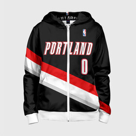 Детская толстовка 3D на молнии с принтом Форма Portland Trail Blazers чёрная в городе Новоалтайск, 100% полиэстер |  манжеты и пояс оформлены широкой мягкой резинкой, двухслойный капюшон со шнурком для регулировки, спереди карманы и застежка-молния
 | nba