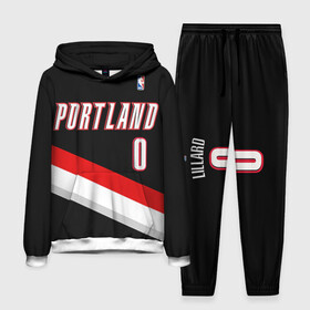 Мужской костюм 3D (с толстовкой) с принтом Форма Portland Trail Blazers чёрная в городе Новоалтайск,  |  | nba