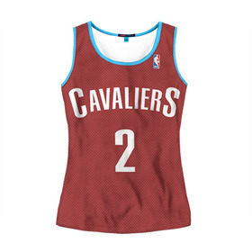 Женская майка 3D с принтом Форма Cavaliers Cleveland красная в городе Новоалтайск, 100% полиэстер | круглая горловина, прямой силуэт, длина до линии бедра | nba