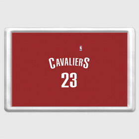 Магнит 45*70 с принтом Форма Cavaliers Cleveland красная в городе Новоалтайск, Пластик | Размер: 78*52 мм; Размер печати: 70*45 | Тематика изображения на принте: nba