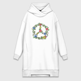 Платье-худи хлопок с принтом peace flowers в городе Новоалтайск,  |  | flowers | peace | мир | цветы