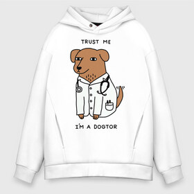 Мужское худи Oversize хлопок с принтом Dogtor в городе Новоалтайск, френч-терри — 70% хлопок, 30% полиэстер. Мягкий теплый начес внутри —100% хлопок | боковые карманы, эластичные манжеты и нижняя кромка, капюшон на магнитной кнопке | dogtor | догтор | доктор | собака