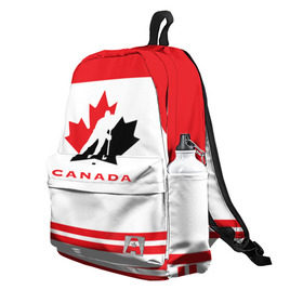 Рюкзак 3D с принтом TEAM CANADA в городе Новоалтайск, 100% полиэстер | лямки с регулируемой длиной, сверху петелька, чтобы рюкзак можно было повесить на вешалку. Основное отделение закрывается на молнию, как и внешний карман. Внутри два дополнительных кармана, один из которых закрывается на молнию. По бокам два дополнительных кармашка | Тематика изображения на принте: 2017 | canada | team | teamcanada | канада | мира | россия | хоккей | чемпионат | чм2017