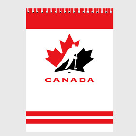 Скетчбук с принтом TEAM CANADA в городе Новоалтайск, 100% бумага
 | 48 листов, плотность листов — 100 г/м2, плотность картонной обложки — 250 г/м2. Листы скреплены сверху удобной пружинной спиралью | 2017 | canada | team | teamcanada | канада | мира | россия | хоккей | чемпионат | чм2017