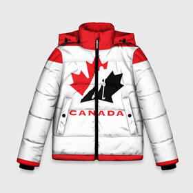 Зимняя куртка для мальчиков 3D с принтом TEAM CANADA в городе Новоалтайск, ткань верха — 100% полиэстер; подклад — 100% полиэстер, утеплитель — 100% полиэстер | длина ниже бедра, удлиненная спинка, воротник стойка и отстегивающийся капюшон. Есть боковые карманы с листочкой на кнопках, утяжки по низу изделия и внутренний карман на молнии. 

Предусмотрены светоотражающий принт на спинке, радужный светоотражающий элемент на пуллере молнии и на резинке для утяжки | 2017 | canada | team | teamcanada | канада | мира | россия | хоккей | чемпионат | чм2017