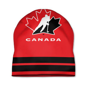 Шапка 3D с принтом TEAM CANADA в городе Новоалтайск, 100% полиэстер | универсальный размер, печать по всей поверхности изделия | Тематика изображения на принте: 2017 | canada | hochey | team | teamcanada | канада | мира | россия | хоккей | чемпионат | чм2017