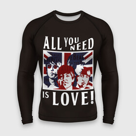 Мужской рашгард 3D с принтом All You Need Is Love в городе Новоалтайск,  |  | all | beatles | is | love | need | rock | you | битлз | ленон | любовь | музыка | о.м.с.к. | рок