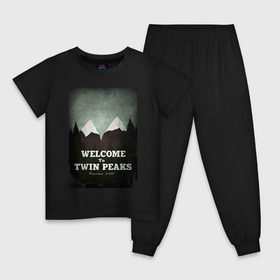 Детская пижама хлопок с принтом Twin Peaks в городе Новоалтайск, 100% хлопок |  брюки и футболка прямого кроя, без карманов, на брюках мягкая резинка на поясе и по низу штанин
 | twin peaks | дэвид линч | лес | лора палмер | сова | твин пикс | туман