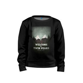Детский свитшот хлопок с принтом Twin Peaks в городе Новоалтайск, 100% хлопок | круглый вырез горловины, эластичные манжеты, пояс и воротник | Тематика изображения на принте: twin peaks | дэвид линч | лес | лора палмер | сова | твин пикс | туман