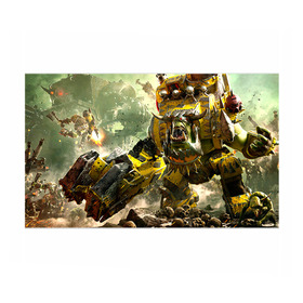 Бумага для упаковки 3D с принтом WH40k warboss в городе Новоалтайск, пластик и полированная сталь | круглая форма, металлическое крепление в виде кольца | Тематика изображения на принте: dawn | eldar | war | warhammer | wh | wh40k | вархаммер | ваха | эльдар | эльдары
