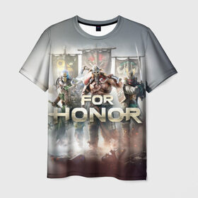 Мужская футболка 3D с принтом For honor 4 в городе Новоалтайск, 100% полиэфир | прямой крой, круглый вырез горловины, длина до линии бедер | for honor | honor | samurai | templar | viking | vikings | викинг | крестоносец | самурай | тамплиер