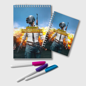 Блокнот с принтом Playerunknown`s battlegrounds 1 в городе Новоалтайск, 100% бумага | 48 листов, плотность листов — 60 г/м2, плотность картонной обложки — 250 г/м2. Листы скреплены удобной пружинной спиралью. Цвет линий — светло-серый
 | battleground | battlegrounds | playerunknown