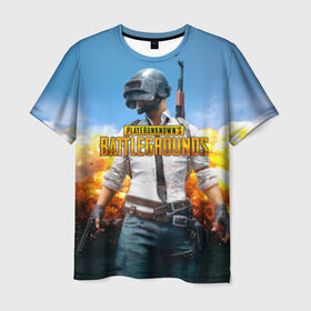 Мужская футболка 3D с принтом Playerunknown`s battlegrounds 1 в городе Новоалтайск, 100% полиэфир | прямой крой, круглый вырез горловины, длина до линии бедер | Тематика изображения на принте: battleground | battlegrounds | playerunknown