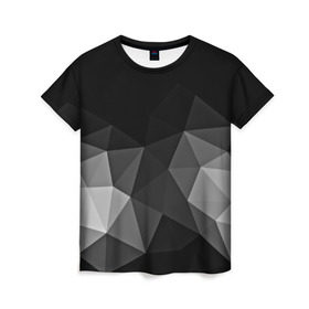 Женская футболка 3D с принтом Abstract gray в городе Новоалтайск, 100% полиэфир ( синтетическое хлопкоподобное полотно) | прямой крой, круглый вырез горловины, длина до линии бедер | abstraction | абстракция | геометрия | грани | изгиб | линии | полигоны | полосы | постель | розовый | сочетания | текстура | треугольники