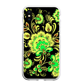 Чехол для iPhone XS Max матовый с принтом Хохлома в городе Новоалтайск, Силикон | Область печати: задняя сторона чехла, без боковых панелей | народный | орнамент | роспись | традиционный
