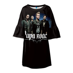 Детское платье 3D с принтом Paparoach 10 в городе Новоалтайск, 100% полиэстер | прямой силуэт, чуть расширенный к низу. Круглая горловина, на рукавах — воланы | Тематика изображения на принте: papa | papa roach | roach | альтернативный | группа | джекоби шэддикс | джерри хортон | метал | ню | нюметал | палермо | папа | папароач | папароч | роач | рок | роч | рэп | хард | хардрок | эсперанс