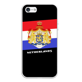 Чехол для iPhone 5/5S матовый с принтом Флаг и герб Нидерланды в городе Новоалтайск, Силикон | Область печати: задняя сторона чехла, без боковых панелей | амстердам | голландия | европа