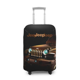 Чехол для чемодана 3D с принтом Jeep в городе Новоалтайск, 86% полиэфир, 14% спандекс | двустороннее нанесение принта, прорези для ручек и колес | brand | car | chrysler | jeep | logo | usa | автомобиль | джип | крайслер | логотип | марка | сша