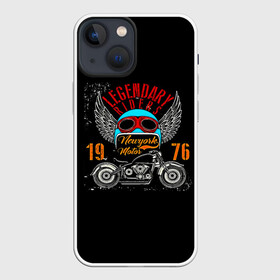 Чехол для iPhone 13 mini с принтом Мото 1976 в городе Новоалтайск,  |  | Тематика изображения на принте: 3d | legendary riders | riders | rock | авто | автомобильные | гонщик | дорога | колеса | крылья | мото | мотоциклы | рок