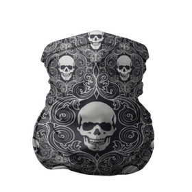 Бандана-труба 3D с принтом Black Milk - Skulls - Черепа в городе Новоалтайск, 100% полиэстер, ткань с особыми свойствами — Activecool | плотность 150‒180 г/м2; хорошо тянется, но сохраняет форму | black milk | metall | pattern | rock | skulls | патерн | узор | череп | черепа | черная