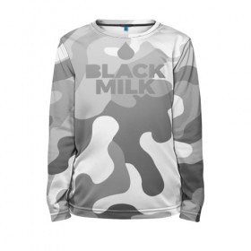 Детский лонгслив 3D с принтом Black Milk Серый Камуфляж в городе Новоалтайск, 100% полиэстер | длинные рукава, круглый вырез горловины, полуприлегающий силуэт
 | black milk | camo | camouflage | gray | pattern | камо | кмуфляж | серый | узор | черное молоко