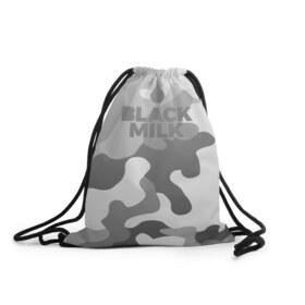 Рюкзак-мешок 3D с принтом Black Milk Серый Камуфляж в городе Новоалтайск, 100% полиэстер | плотность ткани — 200 г/м2, размер — 35 х 45 см; лямки — толстые шнурки, застежка на шнуровке, без карманов и подкладки | black milk | camo | camouflage | gray | pattern | камо | кмуфляж | серый | узор | черное молоко