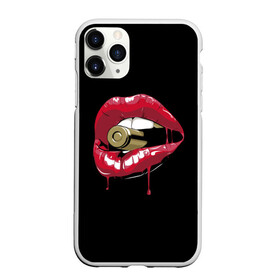 Чехол для iPhone 11 Pro матовый с принтом Пуля в зубах в городе Новоалтайск, Силикон |  | губы | золотой зуб | краска | красная помада | красный | пуля