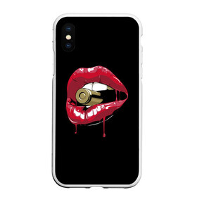 Чехол для iPhone XS Max матовый с принтом Пуля в зубах в городе Новоалтайск, Силикон | Область печати: задняя сторона чехла, без боковых панелей | губы | золотой зуб | краска | красная помада | красный | пуля