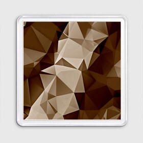 Магнит 55*55 с принтом Brown geometry в городе Новоалтайск, Пластик | Размер: 65*65 мм; Размер печати: 55*55 мм | Тематика изображения на принте: abstraction | геометрия | грани | полигоны | текстура | треугольники