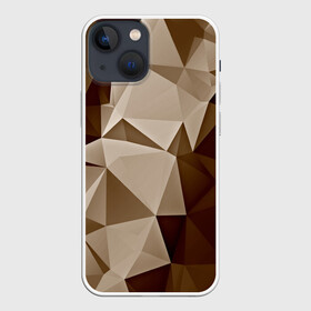 Чехол для iPhone 13 mini с принтом Brown geometry в городе Новоалтайск,  |  | abstraction | геометрия | грани | полигоны | текстура | треугольники