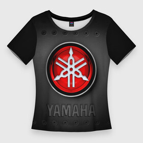 Женская футболка 3D Slim с принтом Yamaha в городе Новоалтайск,  |  | beautiful | brand | car | girl | japanese | logo | motorcycle | mountains | nature | sign | sports | white | yamaha | автомобиль | знак | логотип | марка | мотоцикл | ямаха | японская