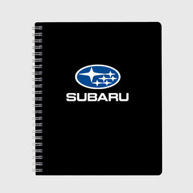Тетрадь с принтом Subaru в городе Новоалтайск, 100% бумага | 48 листов, плотность листов — 60 г/м2, плотность картонной обложки — 250 г/м2. Листы скреплены сбоку удобной пружинной спиралью. Уголки страниц и обложки скругленные. Цвет линий — светло-серый
 | subaru | автомобиль | марка | машина | субару