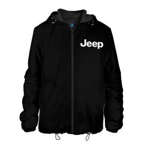 Мужская куртка 3D с принтом Jeep в городе Новоалтайск, ткань верха — 100% полиэстер, подклад — флис | прямой крой, подол и капюшон оформлены резинкой с фиксаторами, два кармана без застежек по бокам, один большой потайной карман на груди. Карман на груди застегивается на липучку | автомобиль | джип | марка | машина