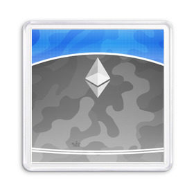 Магнит 55*55 с принтом Black Milk Ethereum - Эфириум в городе Новоалтайск, Пластик | Размер: 65*65 мм; Размер печати: 55*55 мм | black milk | ethereum | etherium | litecoin | крипта | крипто | криптовалюта | лайткоин | майнер | майнинг | эфир
