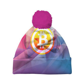 Шапка 3D c помпоном с принтом Биткоин - Bitcoin Geometria в городе Новоалтайск, 100% полиэстер | универсальный размер, печать по всей поверхности изделия | bitcoin | coin | crypto | geometria | polygon | биткоин | геометрия | коин | криптовалюта | полигон