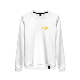 Женский свитшот хлопок с принтом vault 13 в городе Новоалтайск, 100% хлопок | прямой крой, круглый вырез, на манжетах и по низу широкая трикотажная резинка  | 1 | 13 | fallout | vault