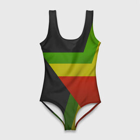 Купальник-боди 3D с принтом Black Milk Black Rasta Star в городе Новоалтайск, 82% полиэстер, 18% эластан | Круглая горловина, круглый вырез на спине | 420 | black milk | bob marley | buds | color | jamaica | rasta | rastaman | snoop dogg | star | tricolor | боб марли | бошки | раста | триколор