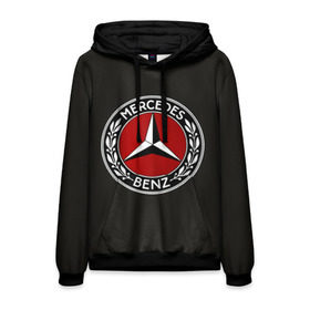 Мужская толстовка 3D с принтом Mercedes-Benz в городе Новоалтайск, 100% полиэстер | двухслойный капюшон со шнурком для регулировки, мягкие манжеты на рукавах и по низу толстовки, спереди карман-кенгуру с мягким внутренним слоем. | car | germany | logo | make | mercedes benz | автомобиль | германия | логотип | марка | мерседес бенц