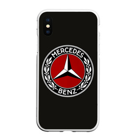 Чехол для iPhone XS Max матовый с принтом Mercedes-Benz в городе Новоалтайск, Силикон | Область печати: задняя сторона чехла, без боковых панелей | car | germany | logo | make | mercedes benz | автомобиль | германия | логотип | марка | мерседес бенц