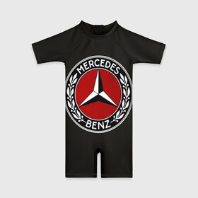 Детский купальный костюм 3D с принтом Mercedes-Benz в городе Новоалтайск, Полиэстер 85%, Спандекс 15% | застежка на молнии на спине | car | germany | logo | make | mercedes benz | автомобиль | германия | логотип | марка | мерседес бенц