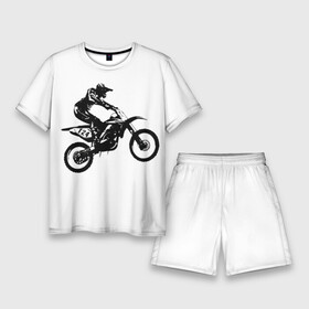Мужской костюм с шортами 3D с принтом Мотокросс в городе Новоалтайск,  |  | motocross | motorcycle | motorcyclist | silhouette | speed | stencil | мотокросс | мотоцикл | мотоциклист | силуэт | скорость | трафарет