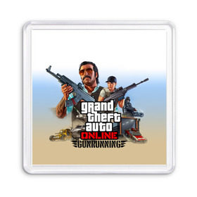 Магнит 55*55 с принтом GTA Online: GUNRUNNING в городе Новоалтайск, Пластик | Размер: 65*65 мм; Размер печати: 55*55 мм | Тематика изображения на принте: auto | grand | gta | gta5 | rockstar | theft | гта | рокстар