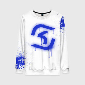 Женский свитшот 3D с принтом cs:go - SK Gaming (White collection) в городе Новоалтайск, 100% полиэстер с мягким внутренним слоем | круглый вырез горловины, мягкая резинка на манжетах и поясе, свободная посадка по фигуре | 0x000000123 | cs go | sk | white | кс го