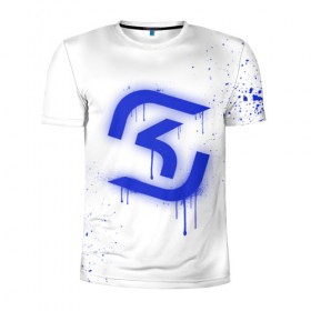 Мужская футболка 3D спортивная с принтом cs:go - SK Gaming (White collection) в городе Новоалтайск, 100% полиэстер с улучшенными характеристиками | приталенный силуэт, круглая горловина, широкие плечи, сужается к линии бедра | 0x000000123 | cs go | sk | white | кс го