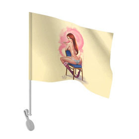 Флаг для автомобиля с принтом Pin Up Pop Art Girl в городе Новоалтайск, 100% полиэстер | Размер: 30*21 см | comics | girl | lollipop | pin up | pop art | арт | девочка | дизайн | конфетка | лолита | милая | мода | пафос | поп арт | сосательная | стиль | чупа чупс