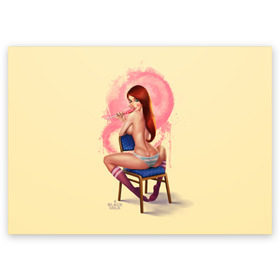 Поздравительная открытка с принтом Pin Up Pop Art Girl в городе Новоалтайск, 100% бумага | плотность бумаги 280 г/м2, матовая, на обратной стороне линовка и место для марки
 | Тематика изображения на принте: comics | girl | lollipop | pin up | pop art | арт | девочка | дизайн | конфетка | лолита | милая | мода | пафос | поп арт | сосательная | стиль | чупа чупс