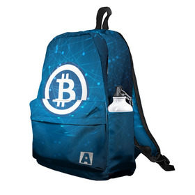 Рюкзак 3D с принтом Bitcoin Blue - Биткоин в городе Новоалтайск, 100% полиэстер | лямки с регулируемой длиной, сверху петелька, чтобы рюкзак можно было повесить на вешалку. Основное отделение закрывается на молнию, как и внешний карман. Внутри два дополнительных кармана, один из которых закрывается на молнию. По бокам два дополнительных кармашка | bitcoin | ethereum | litecoin | биткоин | интернет | крипта | криптовалюта | лайткоин | майнинг | технологии | эфир