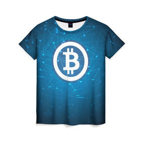 Женская футболка 3D с принтом Bitcoin Blue - Биткоин в городе Новоалтайск, 100% полиэфир ( синтетическое хлопкоподобное полотно) | прямой крой, круглый вырез горловины, длина до линии бедер | bitcoin | ethereum | litecoin | биткоин | интернет | крипта | криптовалюта | лайткоин | майнинг | технологии | эфир